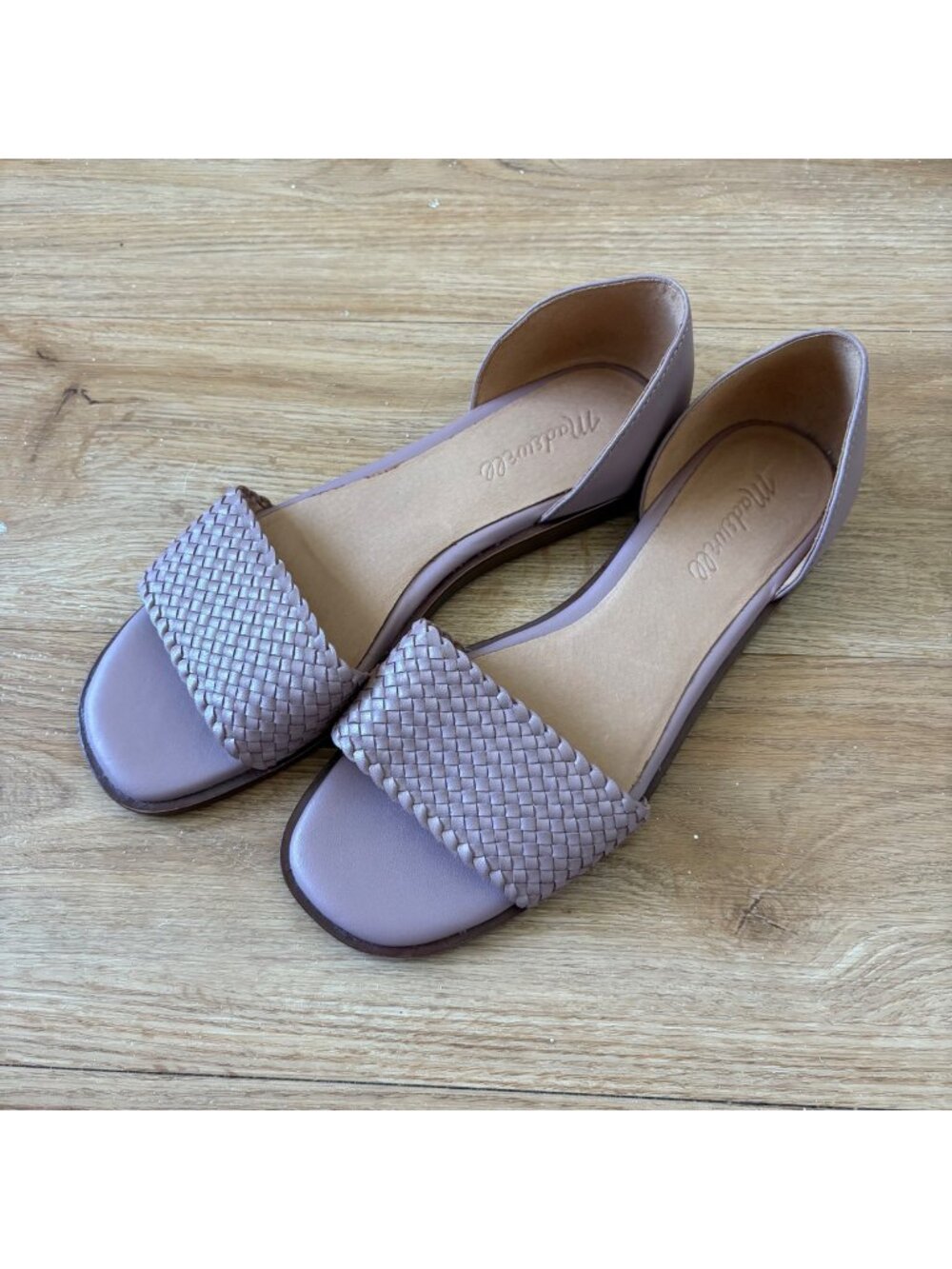 Madewell The Nelda D’Orsay Flat Woven Leather Shoes Mauve Women’s Size 8